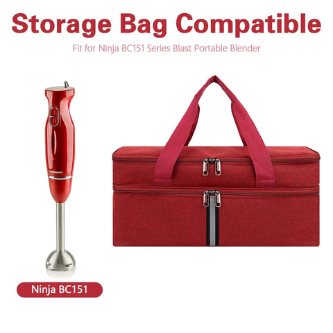Kickass Deep Red Hand Blender Carry Case With Thick Padding For Snug Storage Of Immersion Blenders And Stick Mixers Heavy Duty Polyester Dust Shield