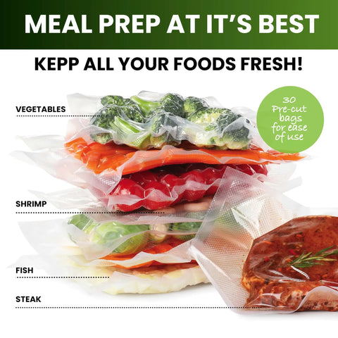 Heavy Duty Vacuum Sealer Bags For Food Storage With Rolls And Pre Cut Packs To Lock It Down Keep Meals Fresh Stop Freezer Burn Fully Compatible With Most Machines A Straight Up Win For Busy Households Today