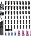 60 Piece Tire Repair Kit With Rubber Plugs And Spiral Screws, DIY Friendly Self Service Patch Kit for quick puncture fixes