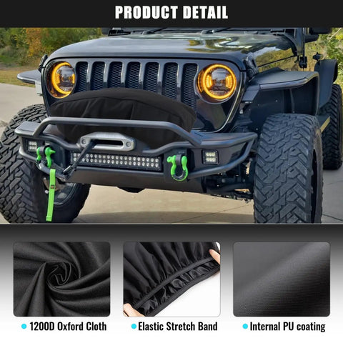 Top Shelf Heavy Duty Winch Cover Weather Tough Shield For 8500 To 12500 Lb Winches Water Resistant 1200D Oxford Fabric Upf 50 Protection Durable Gear Armor For Trucks And Trailers