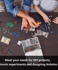 Hands assembling Dope DIY PCB Prototype Kit With 58 Pieces In Six Sizes Double Sided Solder Boards 2.54mm 40 Pin Header Connectors.