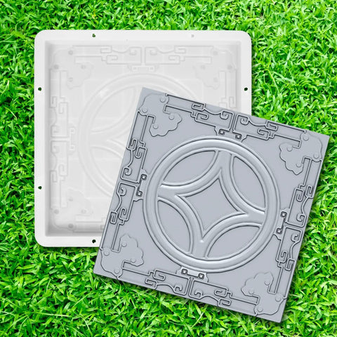Path Maker Paver Mold For Garden, Reusable Outdoor Pavement Mold, Durable Plastic Brick Molding Tool on grass