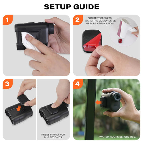 Setup guide for Magnetic Range Finder Holder Mount For Golf Carts With 3M Adhesive, Lightweight One Piece Range Finder Clip.