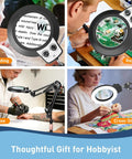 Pro Grade Floor Magnifying Lamp With Light And Stand 30x 12x Magnification for reading, repair, tattoo, cross-stitch tasks.