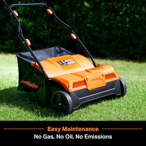 2 In 1 Dethatcher And Scarifier For Lawns With Electric 16 Inch Deck 13 Amp Motor Reaches Up To 3700 RPM On Grass
