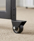 Close-up of 8 Piece L Shaped Plate Casters For Furniture And Luggage With Rubber Wheels, Bottom Mount Fixed Casters For One And A Half Inch Fit