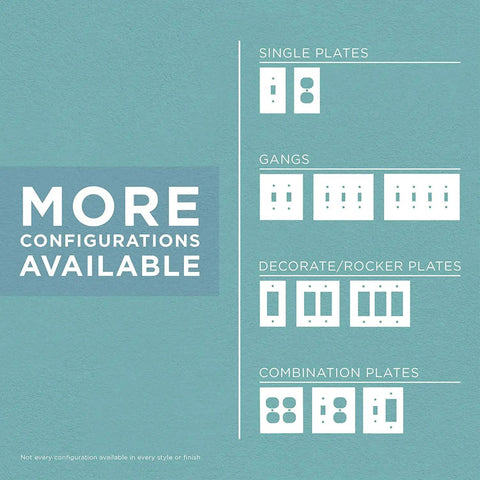 More configurations of Classic Beadboard 3-Pack Light Switch Covers And Wall Plates In Pure White For 1-Gang Outlets Switch Guards
