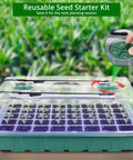 Seed Starter Tray With Grow Light And Digital Controller 80 Cell Germination Kit With Humidity Dome No Fuss Easy Setup