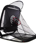 Golf Practice Net With Automatic Ball Return System, Target Sheet, Two Side Barriers, And Roof For Full Swing, Chipping, And Putting