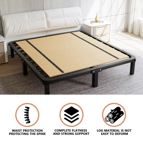 Foldable Twin Bunkie Board And Low Profile Box Spring Keep Your Mattress Firm With This Rock Solid Support Frame, flat twin size board on metal frame.