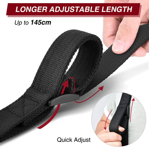 Two Point Rifle Sling With Quick Adjust Loop 1.25 Inch Wide Nylon Webbing For Outdoor Use Black Adjustable Close-up