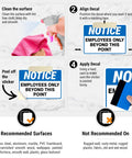Heavy Duty Reflective Aluminum Employees Only Sign Real Deal Staff Access Warning Plate application steps on clean surfaces