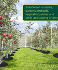 Orchard with trees using 39 Inch Weed Barrier Mat For Your Yard And Garden Non Woven Tree Mulch Ring Protectors