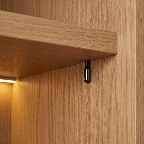 Heavy Duty Carbon Steel Shelf Pegs With Rubber Caps 24 Pack for cupboard shelves, securing wooden shelf in cabinet, no wobble