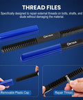 Thread Restorer File from 15 Piece Metric Thread Chaser Set With 7 Taps And 7 Dies Plus Thread Restorer File For Automotive And DIY Rethreading