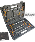 Beefy Pro Grade 9-Piece T-Handle SAE Allen Wrench Set With Long Arm Ball End Hex Keys in S2 steel, in storage box open view