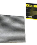 Cabin Air Filter With Activated Carbon Fits Chevy Equinox 2010 To 2017 Captiva Sport 2012 To 2015 in package and outside view