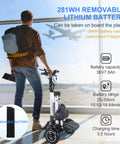 Three Wheel Foldable Electric Trike With Backrest For Adults, Lightweight 36V 7.8Ah Removable Battery, Reverse Function, Key Switch, Ideal For Commute And Travel, folded with removable battery