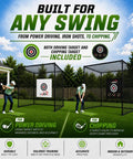 Golf Driving Cage With Steel Frame And Net For Backyard Practice, Full Swing And Chipping Drills, Indoor Or Outdoor Use