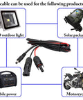 Solar Panel To DC 5.5mm X 2.1mm Male And Female Adapter Cable, 1.5m 16AWG Extension For Portable Solar Panels And Generators