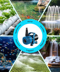 High Flow Submersible Pond Pump For Fountain Fish Pond And Waterfall Adjustable 600 To 1800 GPH 13 Ft Lift 100W image