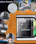 Detailed view of durable 3D printer enclosure showcasing features like fireproof material, secure connectors, and integrated ventilation kit.