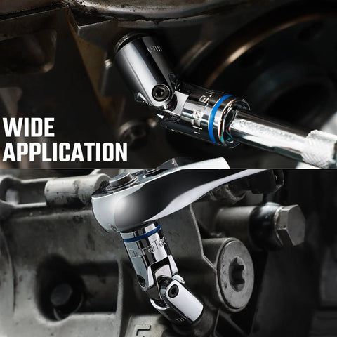 Three Eighth Inch Drive Universal Joint Socket Set Swivel Socket Set Ten Piece Metric Range Ten To Nineteen mm Crafted In CR V Steel in use on engine