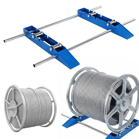 Heavy Duty Cable Drum Roller Stand With Fully Adjustable Frame And Sloped Ramp 3 Ton Capacity Fits Oversized Wire Reels Moves Loads Like Butter Hassle Free Assembly For Active Work Sites