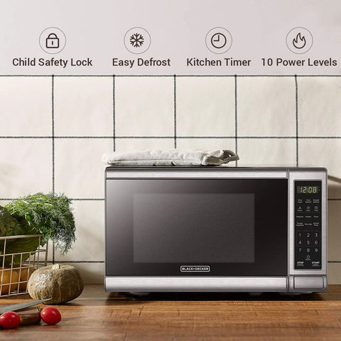 Compact Stainless Steel Countertop Microwave Oven 0.7 Cubic Feet 700 Watts With Quick Hit Presets One Touch Express Start And Clear Led Panel A Zero Hassle Kitchen Essential That Hits The Spot Every Time