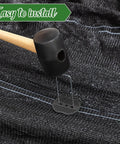 Image showing 200 Pcs Landscape Staple Gasket Washers for Weed Barrier Fabric installation with a mallet.