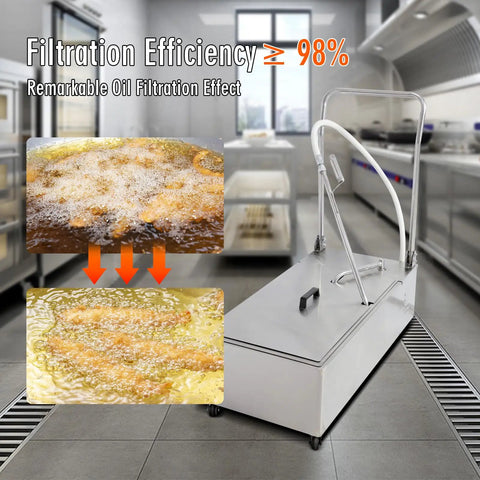 Heavy Duty Foldable Deep Fryer Oil Filter Machine With Fast Flow Pump And Kitchen Ready Design helping busy restaurant crews clean their grease efficiently.