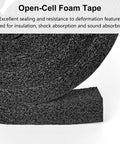 Self Adhesive Door Weather Stripping Foam Tape 1x1 Inch, 6.5 Feet Long, Draft Stopper No Brainer That Blocks Cold Air, Noise Proof, Dust Proof, Heat Insulation, NBR High Density Seal For Doors And Windows black open-cell foam tape roll