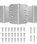 Heavy Duty Ball Bearing Door Hinges 4X4 Brushed Nickel Finish with screws for smooth swing in exterior and interior use.