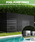 63 Inch High Black Privacy Screen For AC Units And Trash Cans by pool, heavy duty enclosure with weatherproof metal shield