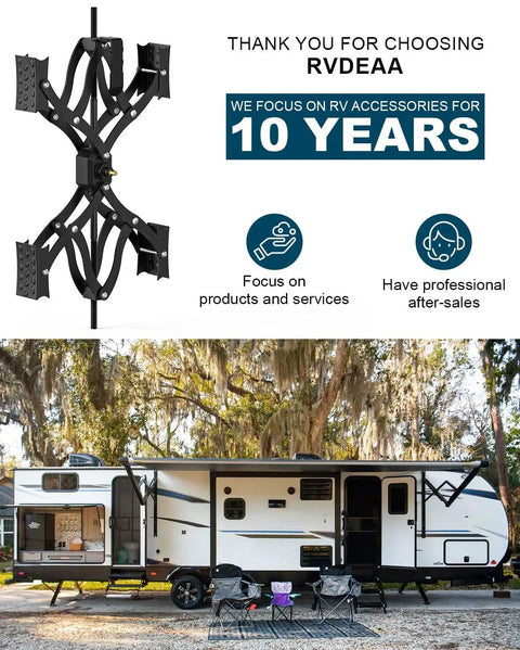 X Shape Wheel Chocks Stabilizer XL For Travel Trailers Campers And Trucks Double Sets 4 To 17 Inch with RV and chairs