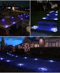 Solar Dock Lights For Driveways And Walkways 12 Pack Waterproof Aluminum LED Hexagon Step Lights on pathways at night
