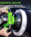 Cordless Orbital Buffer With 10 Inch Pad And 2800 RPM Long Runtime No Cord Convenience Includes 2.0Ah Battery In Use