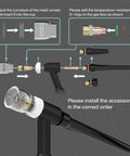 123 Piece TIG Welding Torch Kit With Alumina Nozzles Collets Stubby Gas Lens Heatproof Glass Cup And Consumables For WP17 WP18 WP26 assembly guide