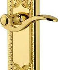 Windsor Plate With Right Hand Bellagio Lever Single Dummy Lever Polished Brass Interior Door Hardware For Push Pull Function