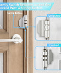 Beefed Up Home Door Reinforcement Lock With Aluminum Guard For Maximum Security, Anti Burglary Shield, Quick Install shown on door