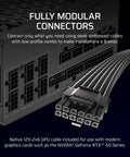 1000W Fully Modular Power Supply For ATX 3.1 PCIe 5.1 showing modular connectors and 12V 2x6 cable with black comb