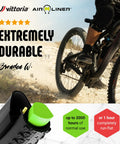 Mountain biker using Air-Liner Gravel Insert For Tubeless-Ready Bike Tires, Reusable Puncture-Proof Tire Insert For Gravel And MTB
