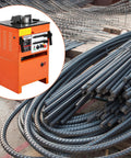 1600W Electric Rebar Bender And Cutter Two In One Steel Bar Tool With Foot Pedal Portable Bending Machine on a construction site.