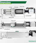 Badass Heavy Duty Cnc Linear Stage Actuator With 400W 220V Servo Motor And Driver Xyz Axis Slide Table 300Mm Stroke Rail Guide dimensions diagram