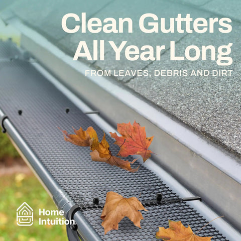 2 Pack Gutter Guard Mesh Shields For Leaves And Debris, 6 Inch Wide By 20 Feet Long, Rust Resistant Black Plastic Leaf Protector on gutter
