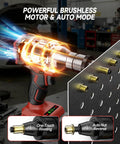 Cordless Rivet Nut Tool Kit With Auto And Manual Modes, 18V Brushless Rivet Nut Gun demonstrating powerful brushless motor