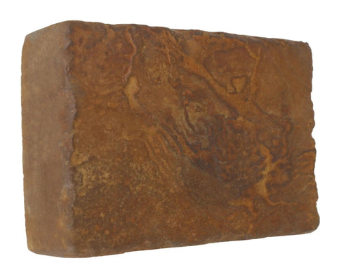 Rubber Masonry Mold For Concrete Cobblestone Pavers Version 6 Built Tough Professional Grade Form Reproduces Natural Stone Details No Release Agent Needed For Easy Pigment Release And Clean Up close-up view of brown mold with stone texture.
