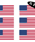 Patriotic USA Flag Sticker Pack Six White 1x2 Inch Decals For Hard Hats Biker Helmets Tool Boxes And Work Gear Made In USA Durable Vinyl Easy Peel And Stick Great Gift For Any Crew Everyday Use