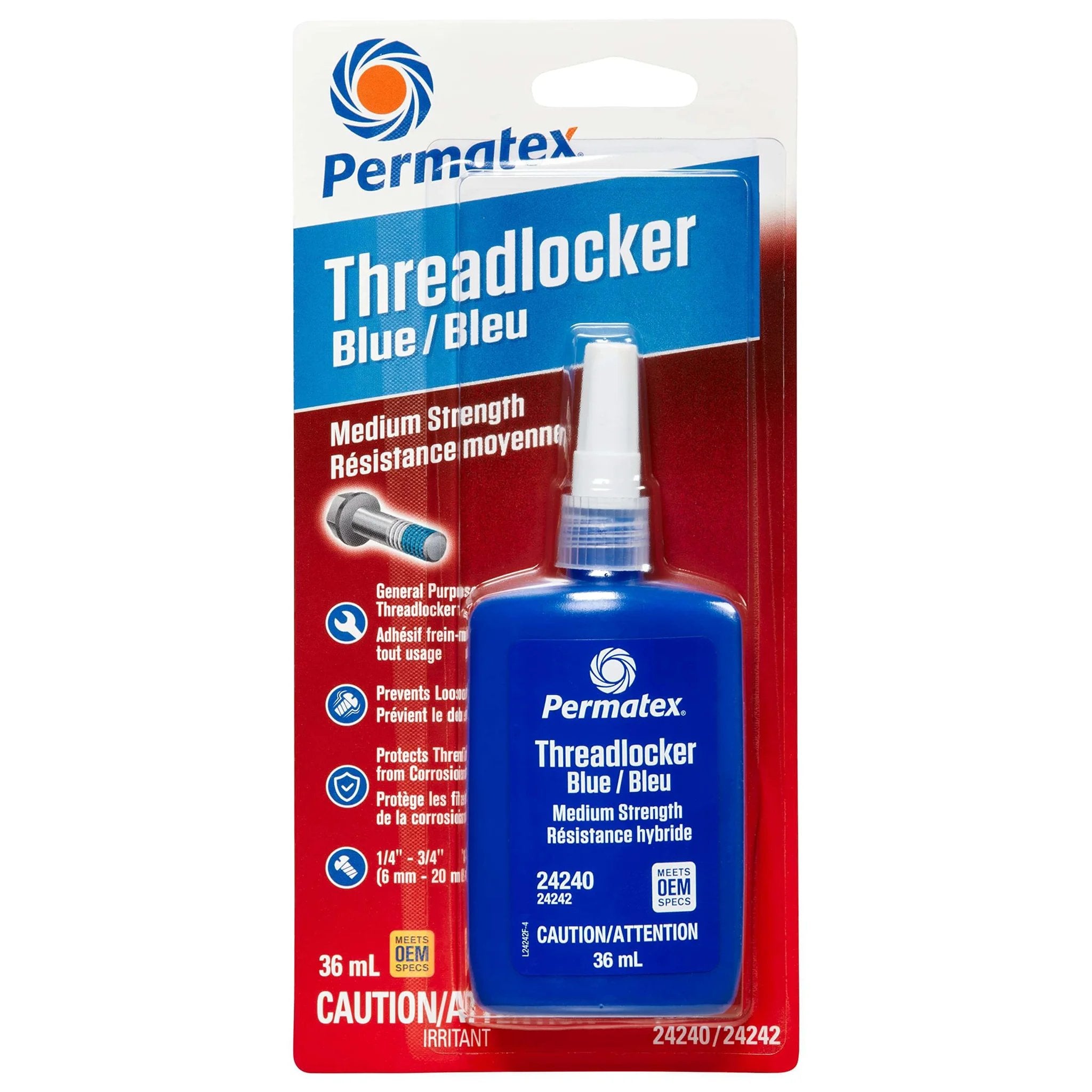 Blue Medium Strength Thread Locker For Bolts And Fasteners Quarter Inch ...