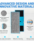 Washable And Reusable Wet Mopping Pads For iRobot Braava Jet M6 with microfiber surface and innovative materials displayed